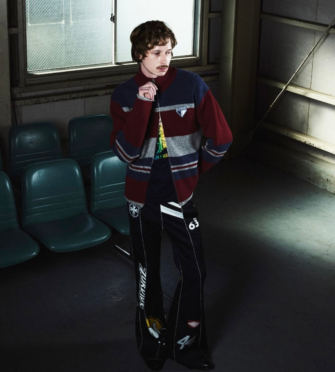 【LIBRIO MENDONÇA 26AW,】FLARED JERSEY PANTS / BLACK