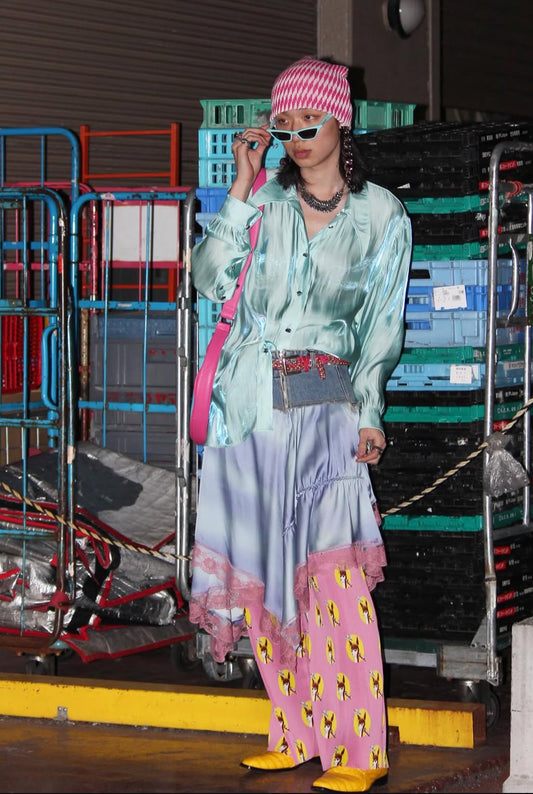 【MIKAGE SHIN 26ss,】Aqua Textured Sheer Shirt