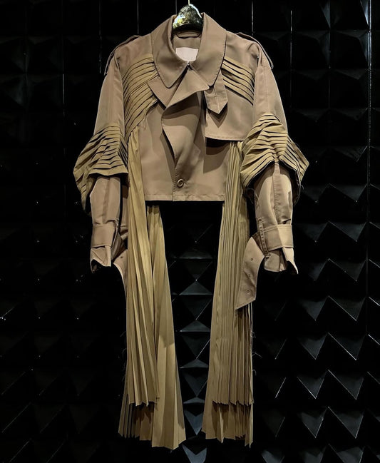 【SEIVSON  25AW,】"X" Short Trench Coat/Beige