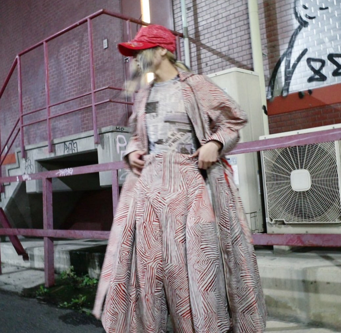 【divka 25aw,】Geometric Jacquard Dress Coat /RED