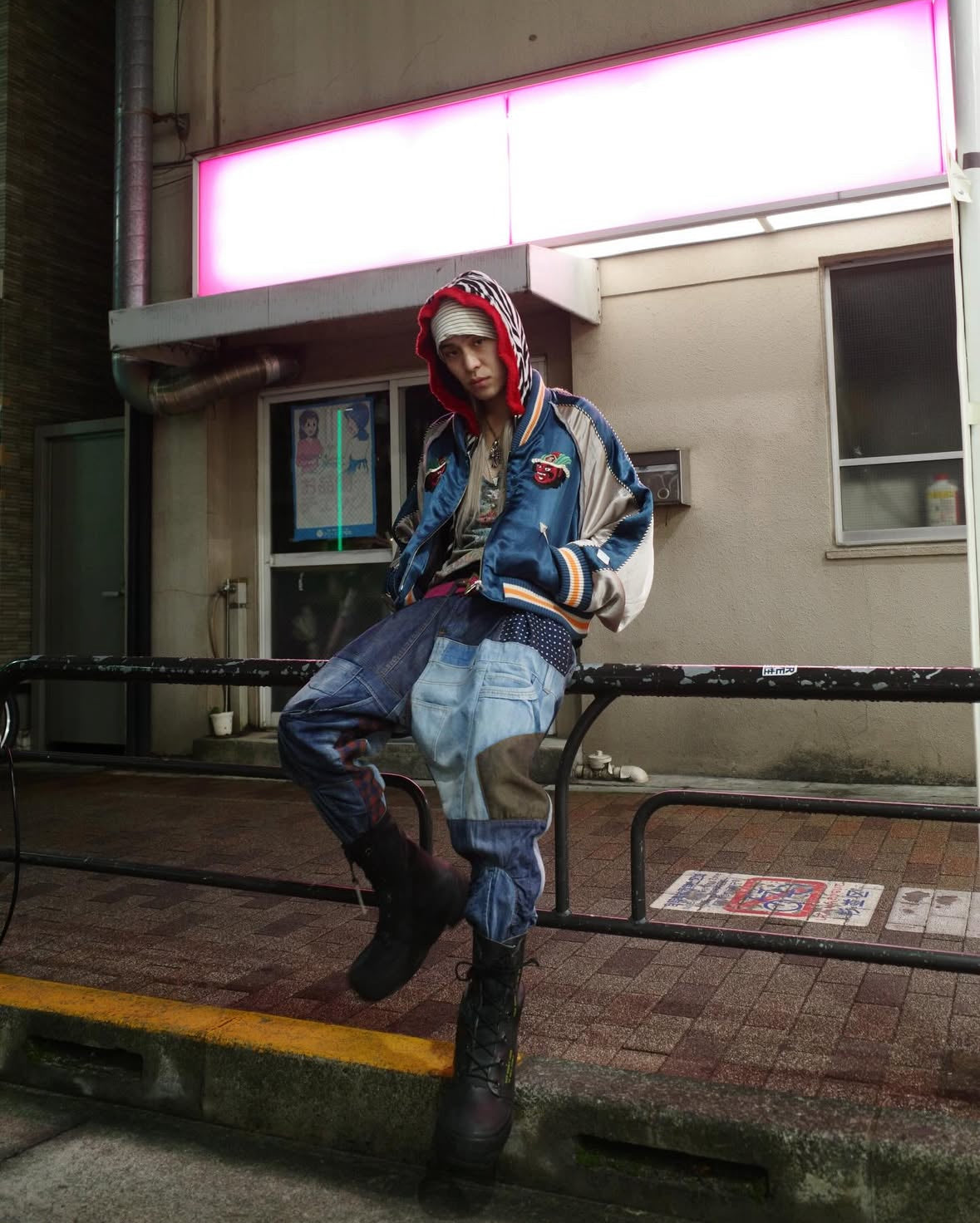 【el conductorH 25AW,】CROPPED YAMA KING EMBROIDERED SOUVENIR JKT