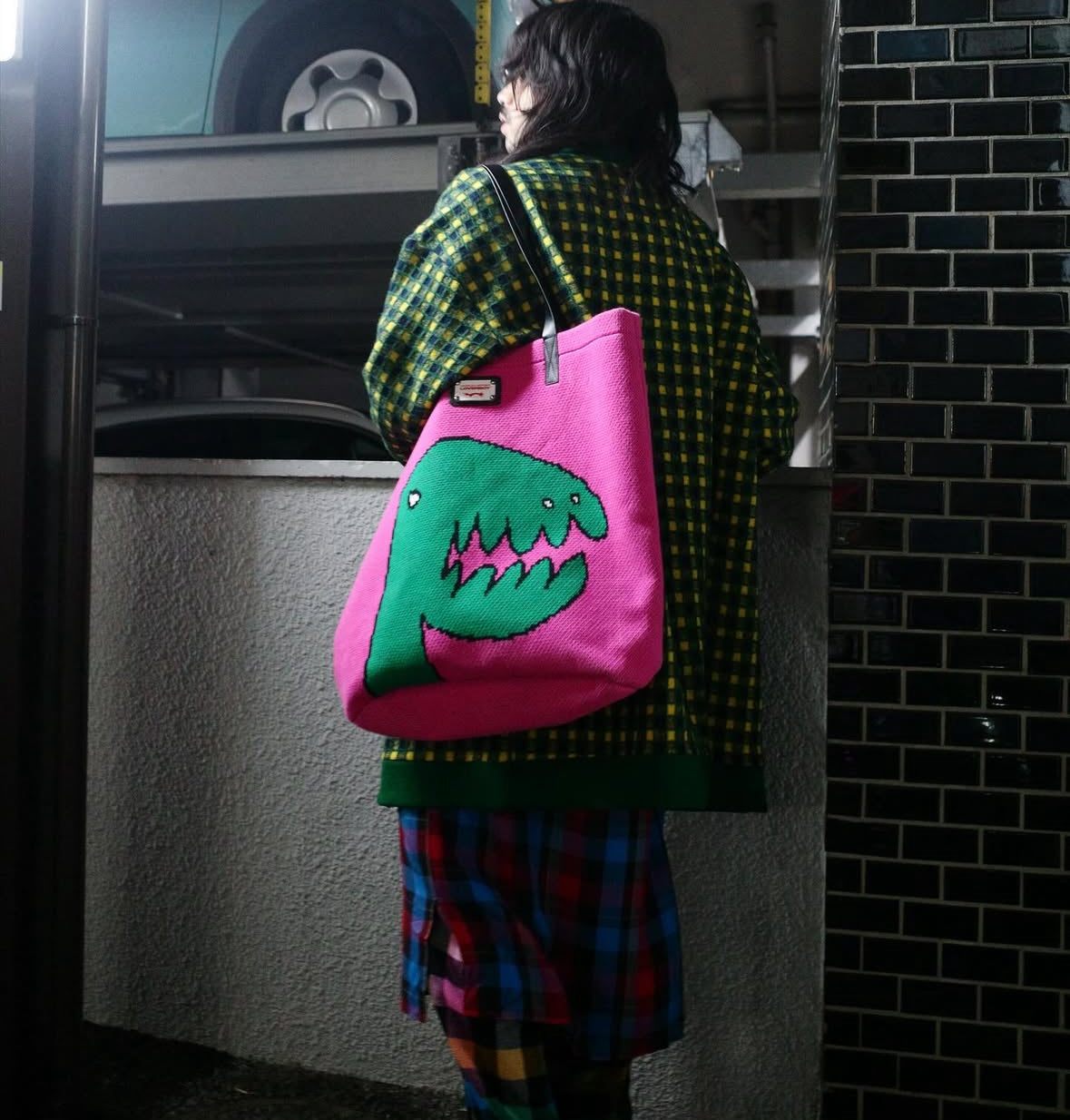 【TENDER PERSON 25AW,】CHECK CARDIGAN / GREEN
