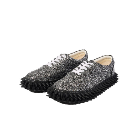 【doublet 26AW,】 GLITTER SPIKE SNEAKER/SILVER