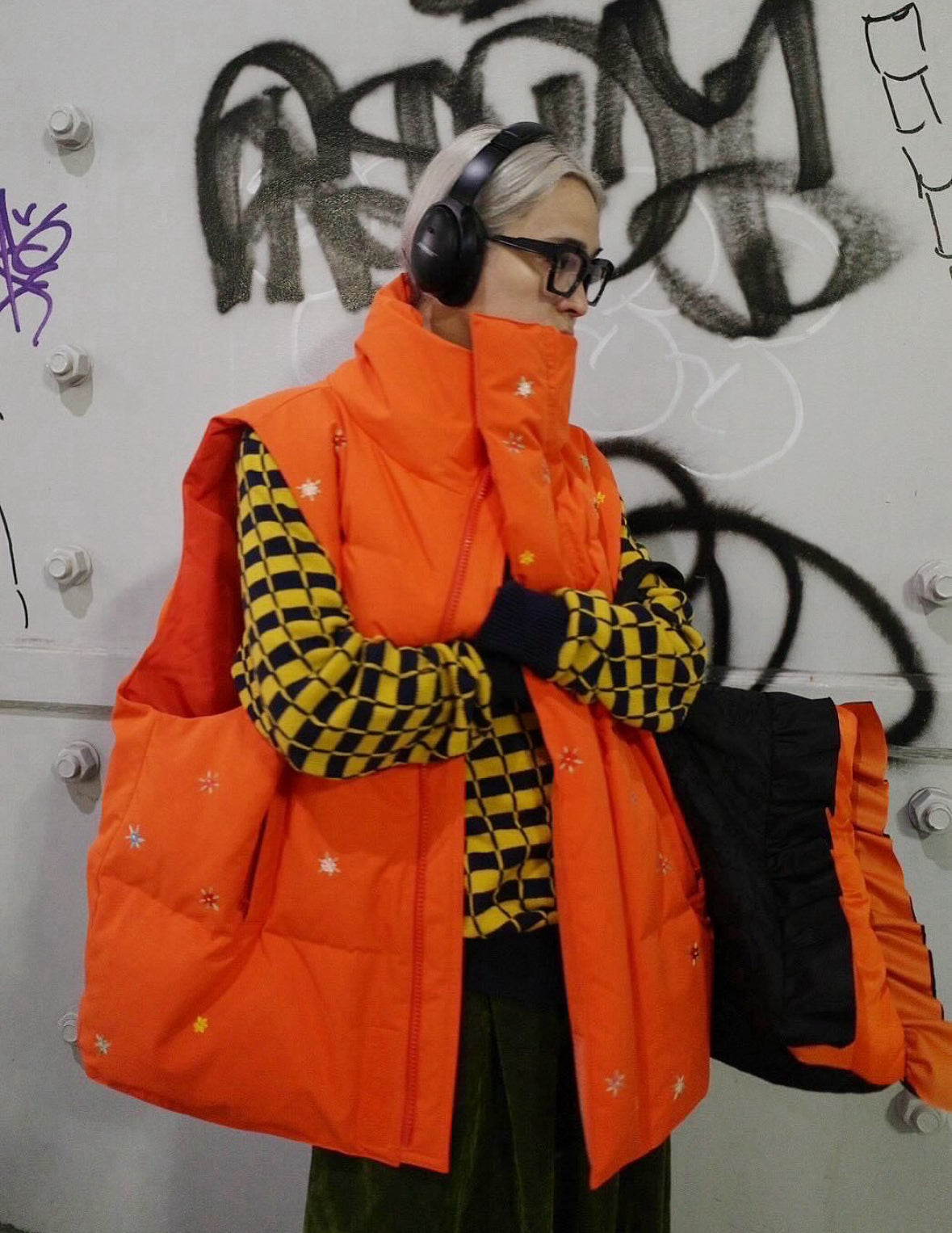 【TENDER PERSON 25AW,】HAND GARDEN EMBROIDERY DOWN VEST