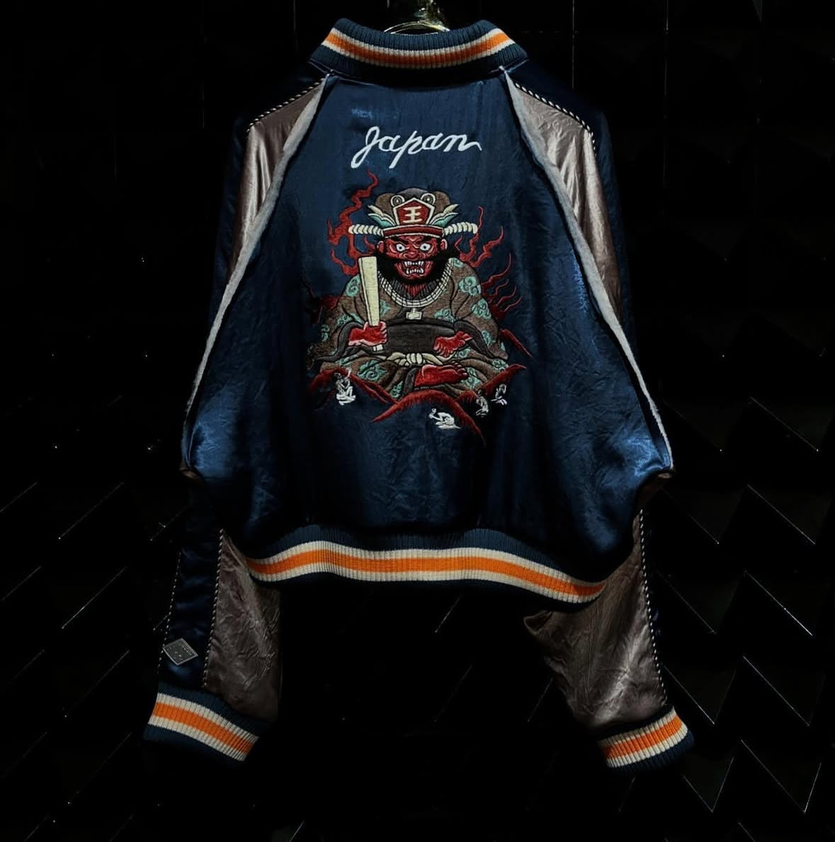 【el conductorH 25AW,】CROPPED YAMA KING EMBROIDERED SOUVENIR JKT