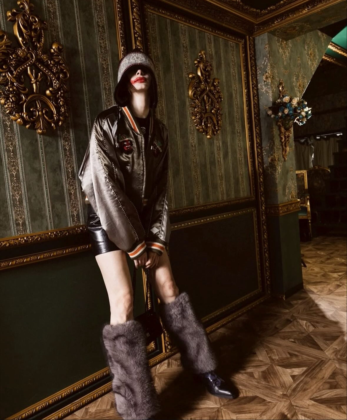 【el conductorH 25AW,】CROPPED YAMA KING EMBROIDERED SOUVENIR JKT