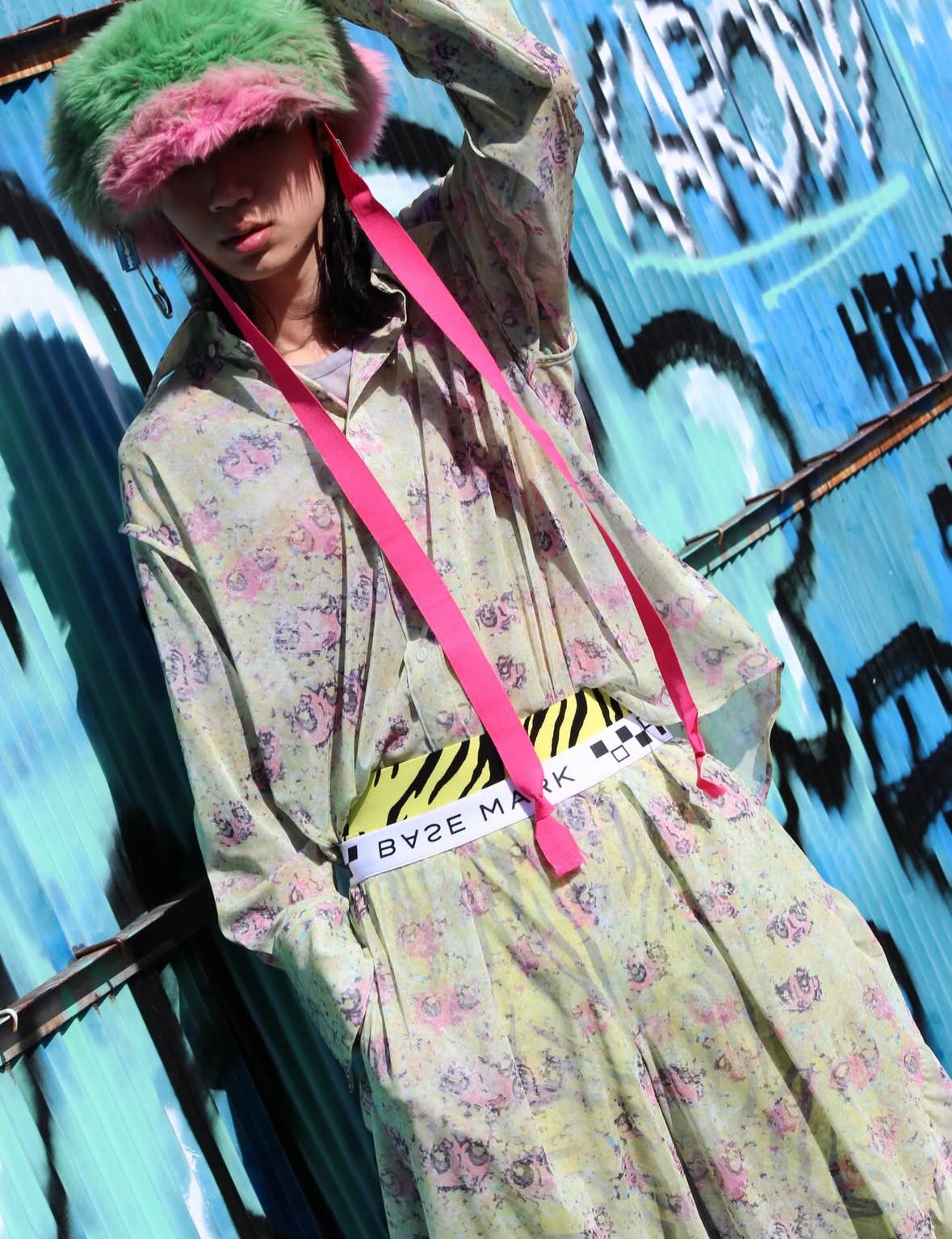 【BASE MARK 26SS,】Print Tulle Asymmetry Shirt & Print Tulle Pants