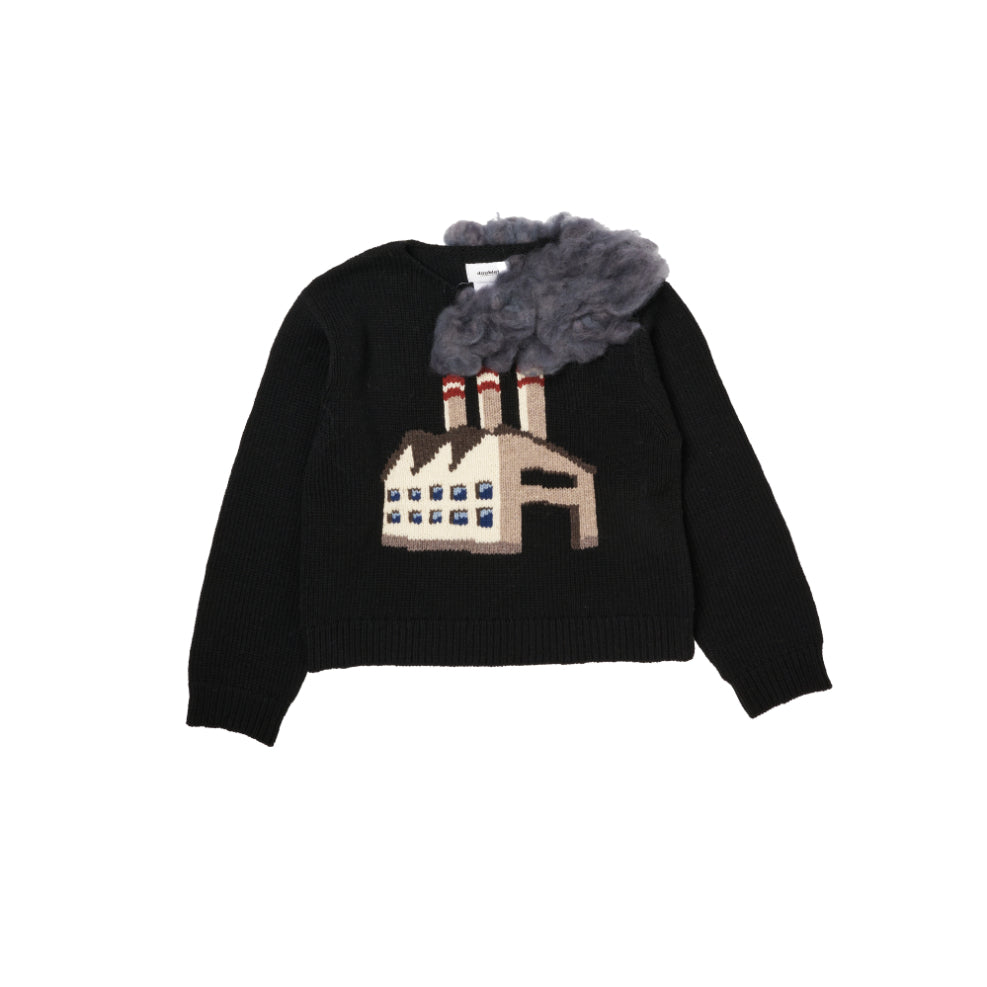 【doublet 26AW,】 
SMOKING FACTORY INTARSIA KNIT PULLOVER BLACK