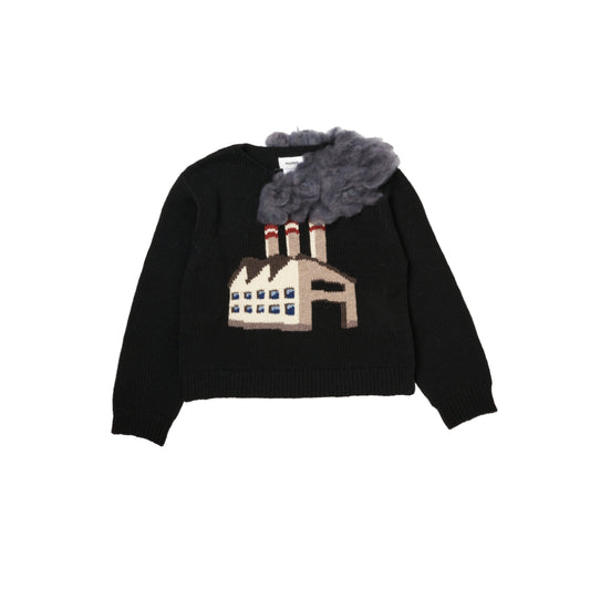 【doublet 26AW,】 
SMOKING FACTORY INTARSIA KNIT PULLOVER BLACK