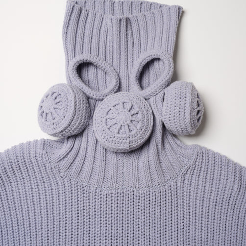【doublet 26AW,】 GAS MASK TURTLENECK KNIT BLUE
