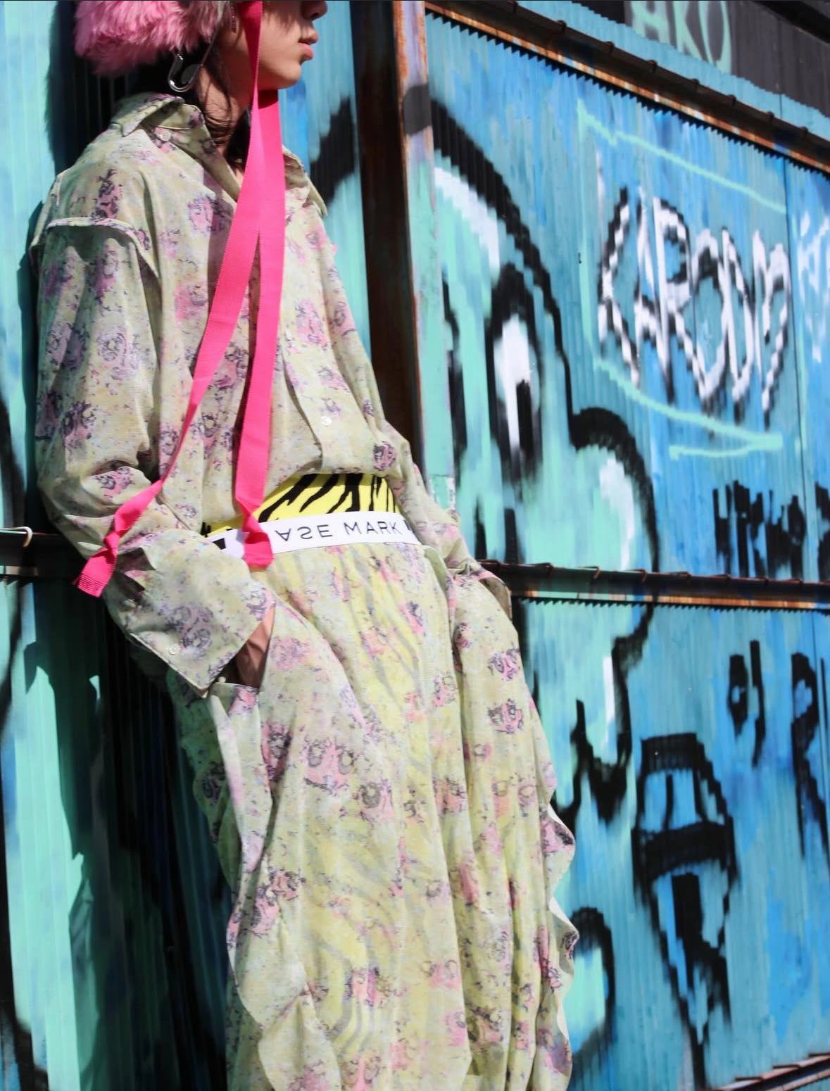 【BASE MARK 26SS,】Print Tulle Asymmetry Shirt & Print Tulle Pants