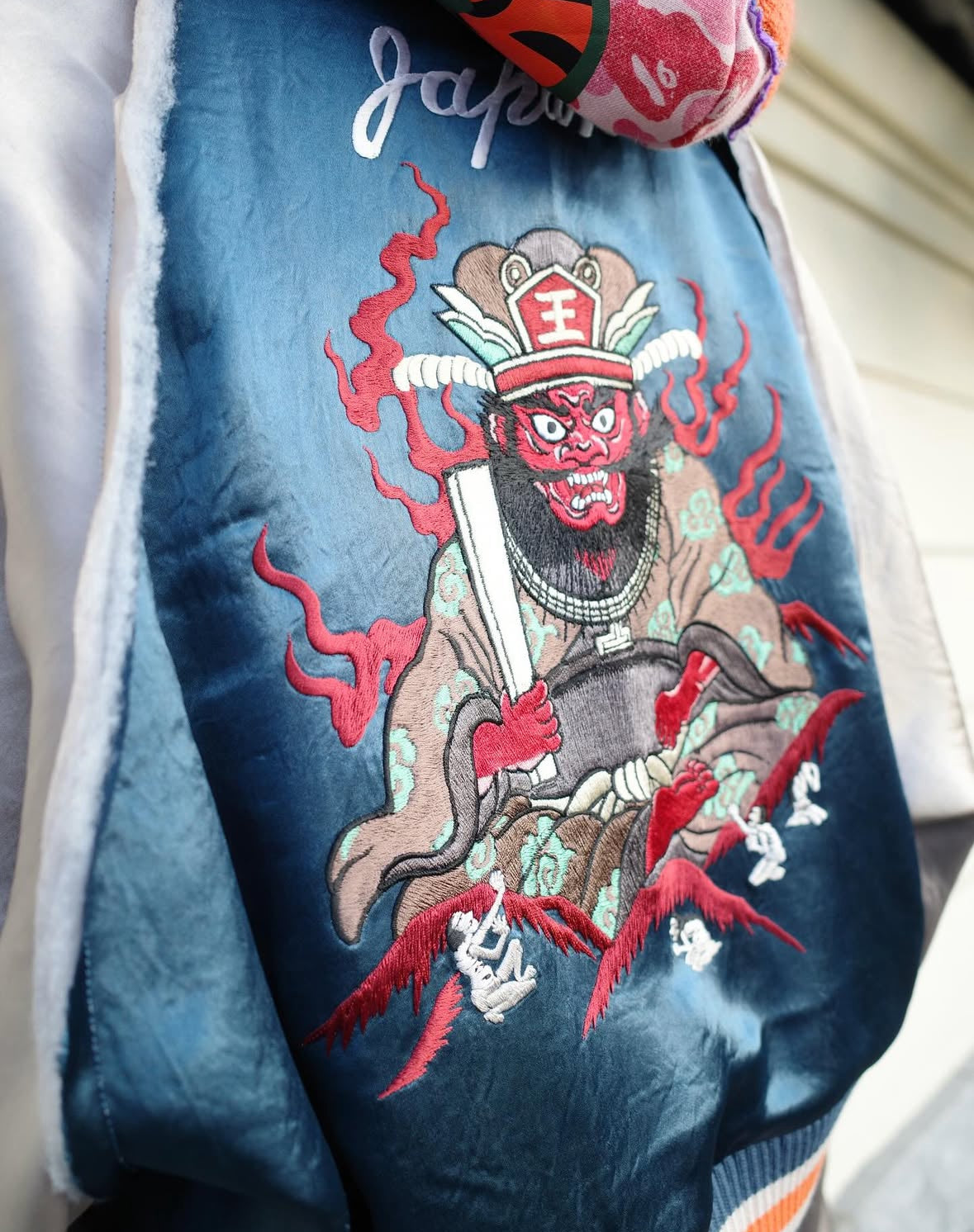 【el conductorH 25AW,】CROPPED YAMA KING EMBROIDERED SOUVENIR JKT