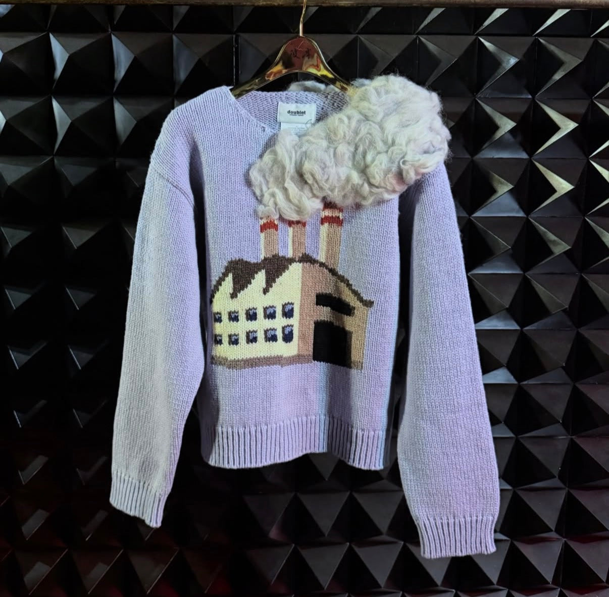 【doublet 26AW,】 
SMOKING FACTORY INTARSIA KNIT PULLOVER BLUE