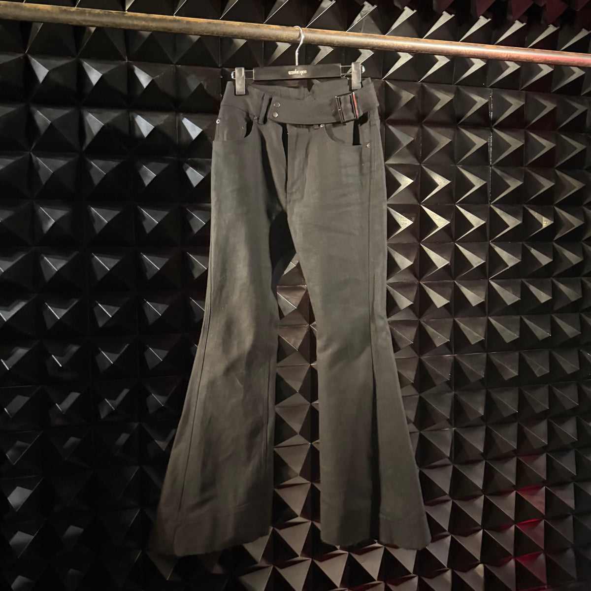 【mukcyen26AW,】flare denim pants / rock gary / black