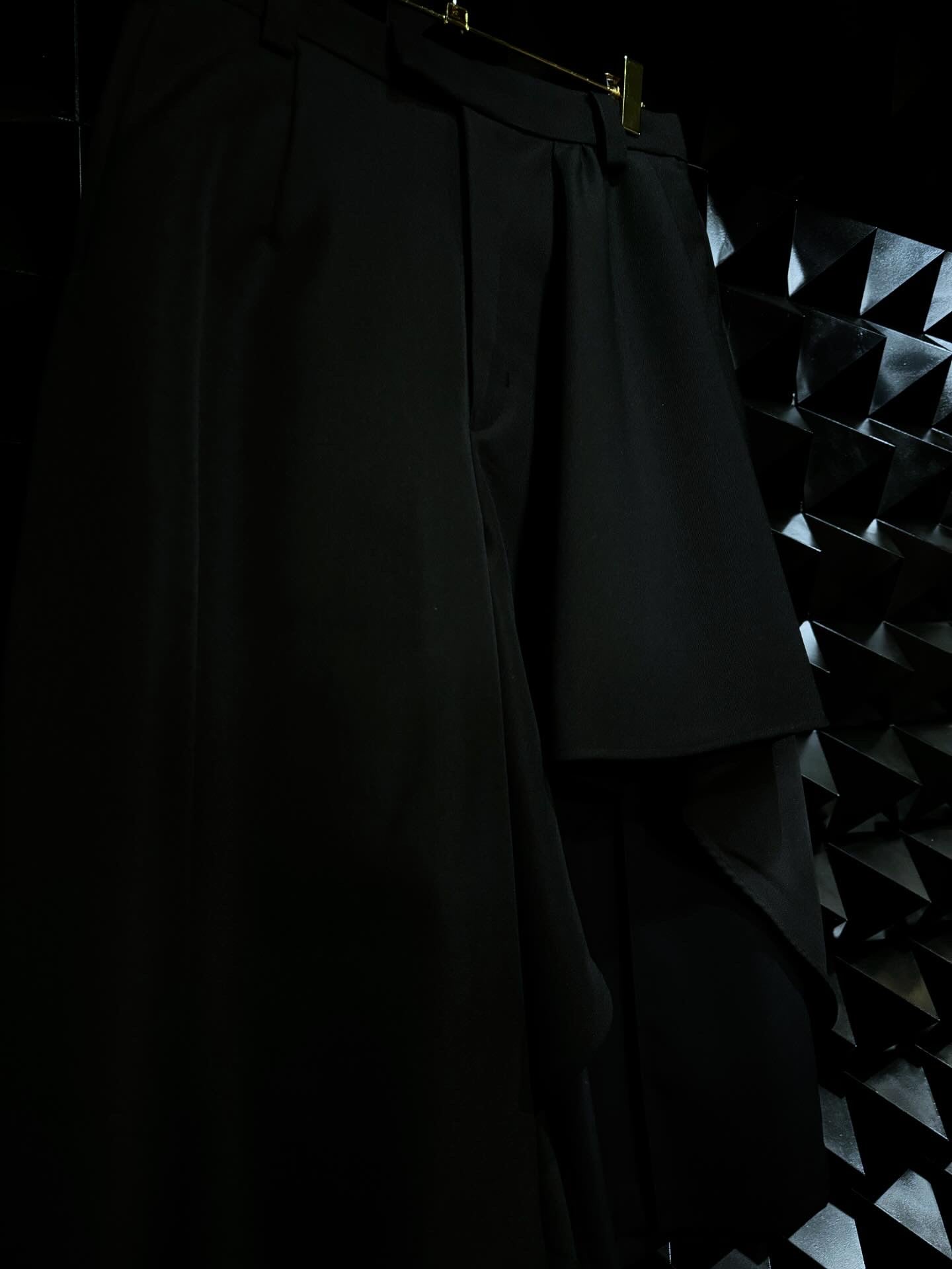 【FACETASM 25AW,】Layered Frill Pants/Black