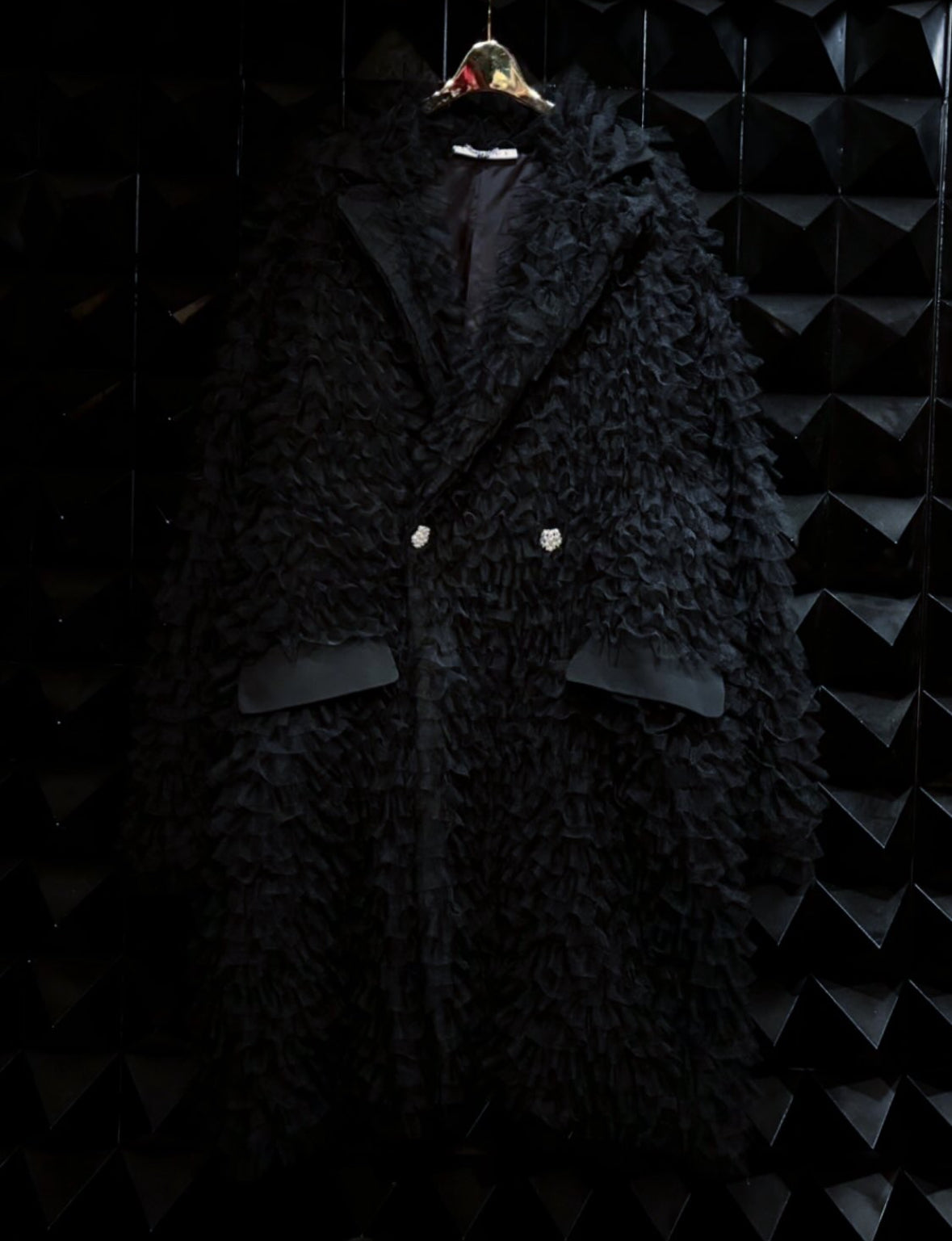 【el conductorH 25AW,】FRILL DOUBLE BREASTED COAT
