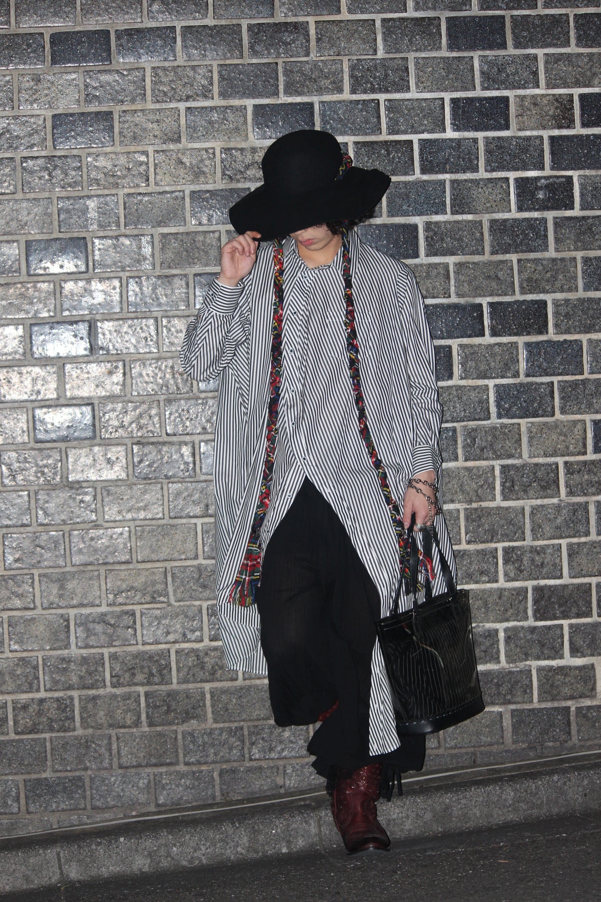 【ANREALAGE 26AW,】BALL STRIPE SHIRT ONE PIECE