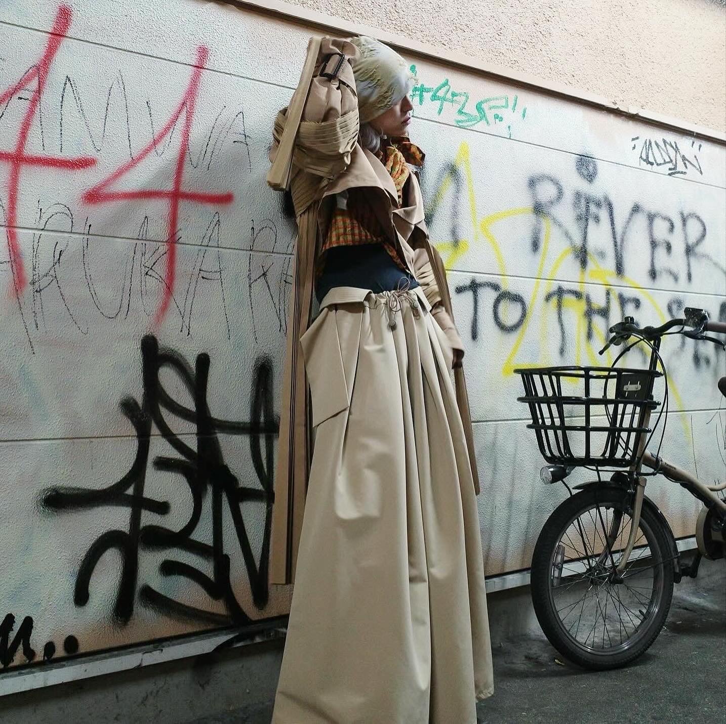 【SEIVSON  25AW,】"X" Short Trench Coat/Beige