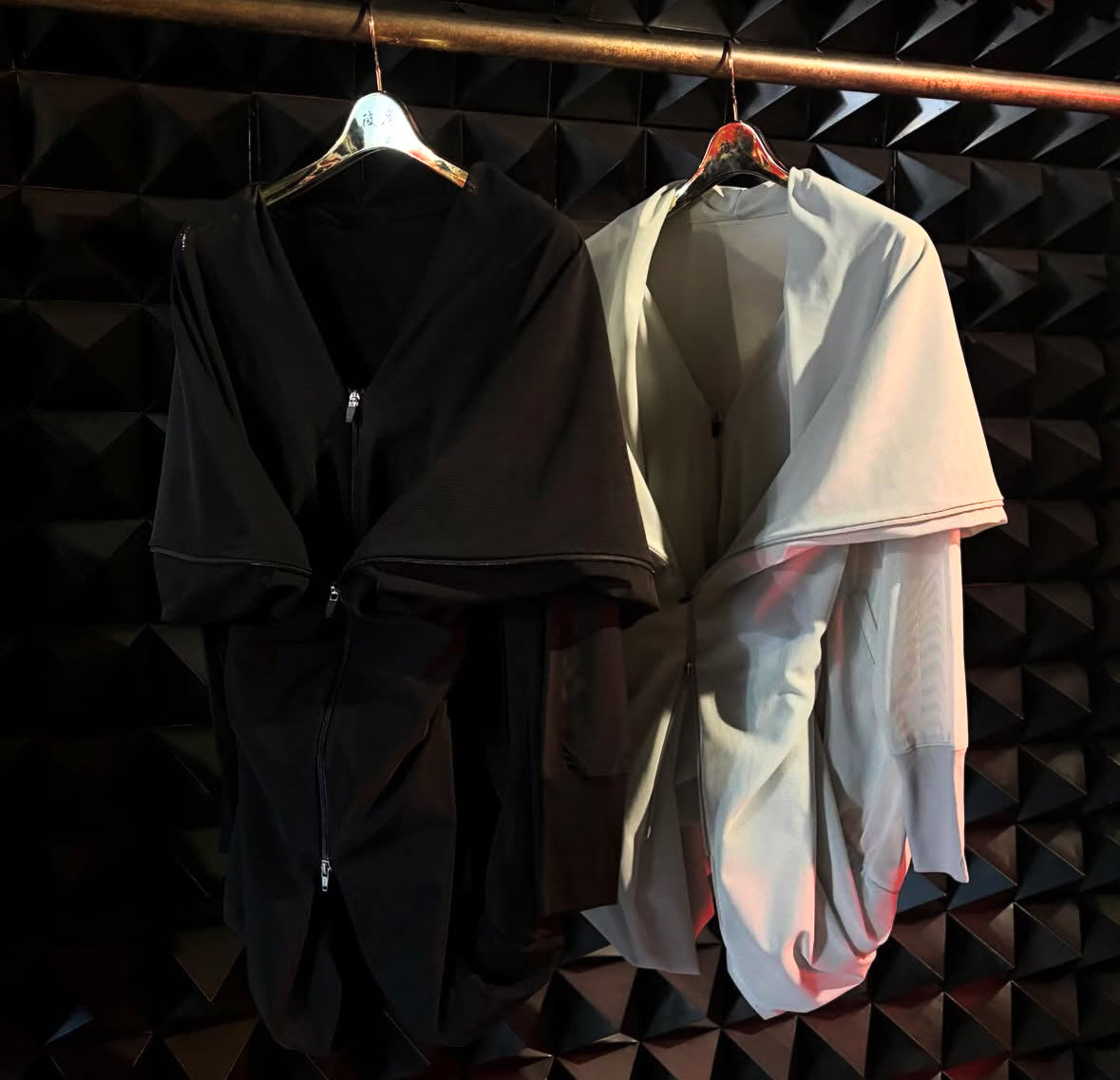 【divka 26SS,】Nylon Power Net Double-Zip Cardigan