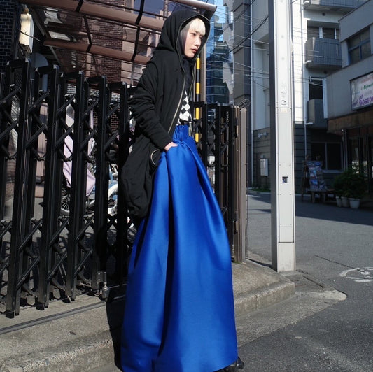 DIVKA “BASICS” Silk Wool Twill Long Skirt