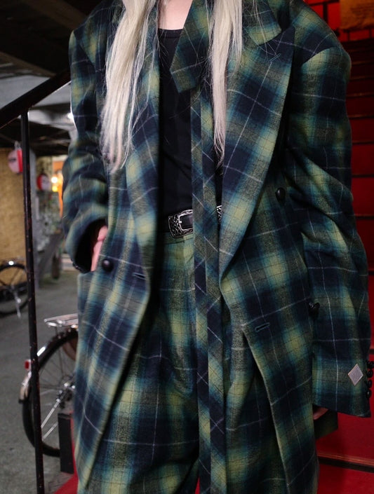 【el conductorH 25AW,】 FLANNEL CHECK COWBOY DOUBLE BREASTED JKT & FLANNEL CHECK COWBOY WIDE TROUSERS