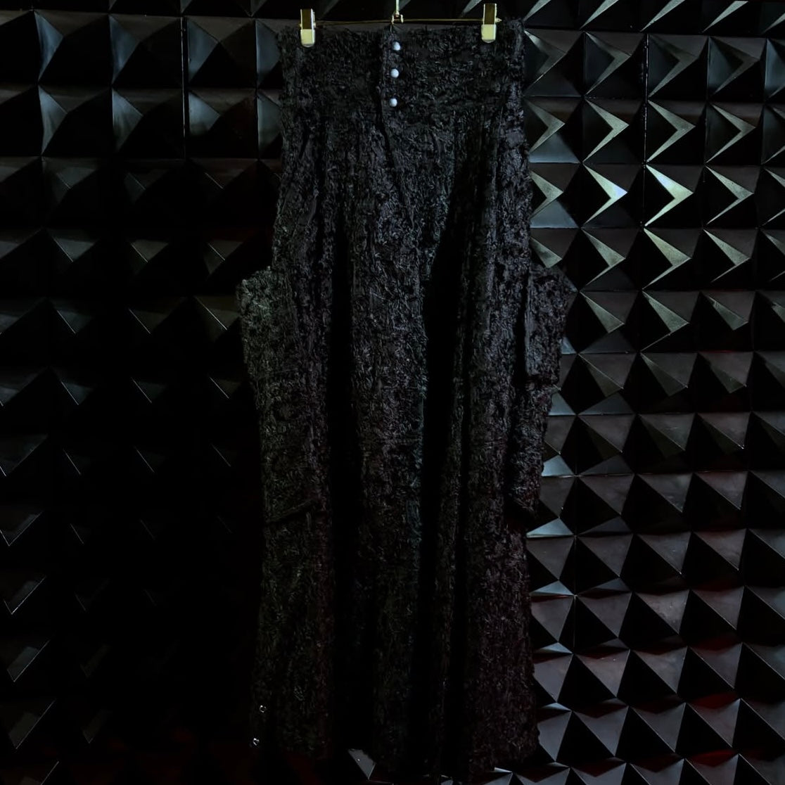 【divka 26AW,】 Rayon/Nylon/Cut Jacquard Biker Jacket & Multi-Pocket Cargo Pants