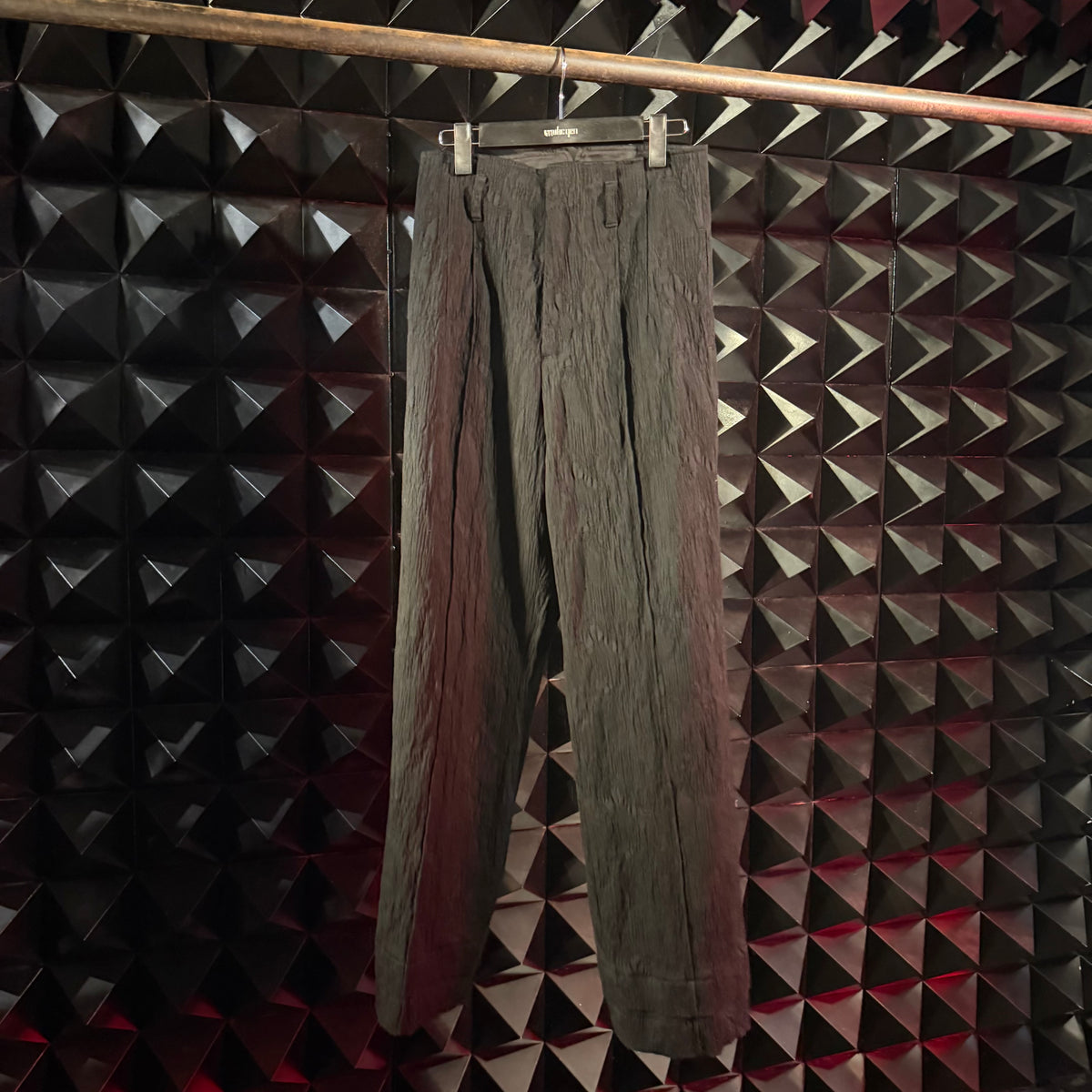 【mukcyen26AW,】eroded jacquard trousers / white / black