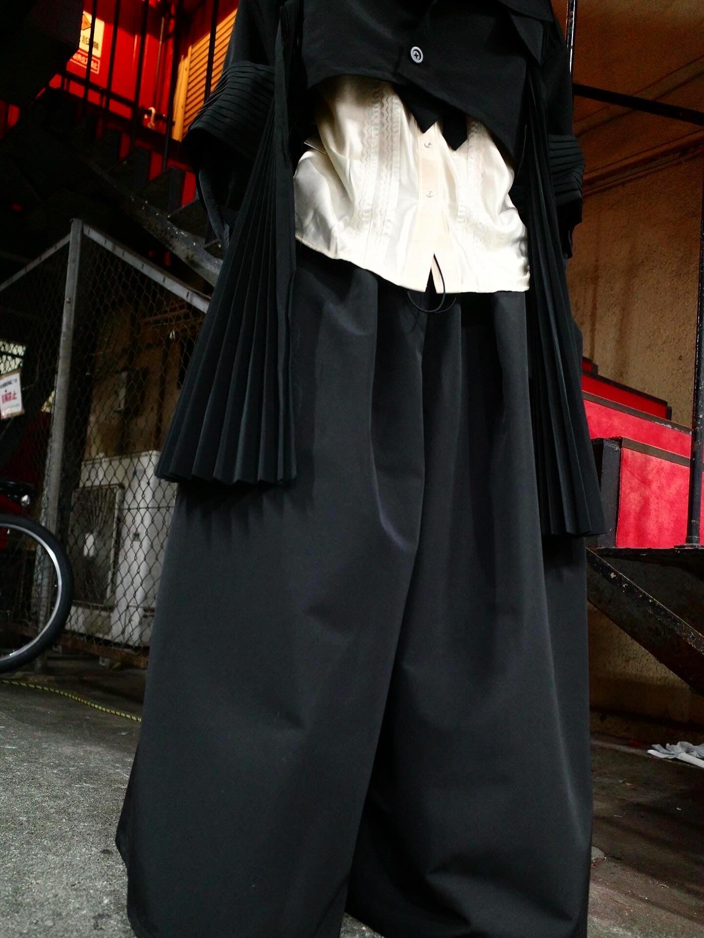 【SEIVSON  25AW,】Wide Silhouette Design Pants/Black