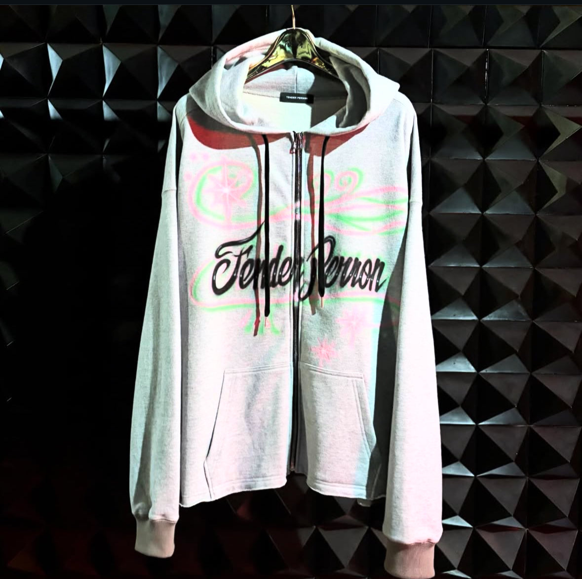 【TENDER PERSON 26SS,】 AIRBRUSHED ZIP UP HOODIE & AIRBRUSHED HARF SWEAT PANTS