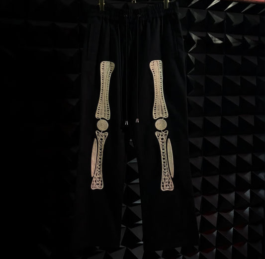 【el conductorH 26SS,】CORD EMBROIDERED COTTON TROUSERS “BONES