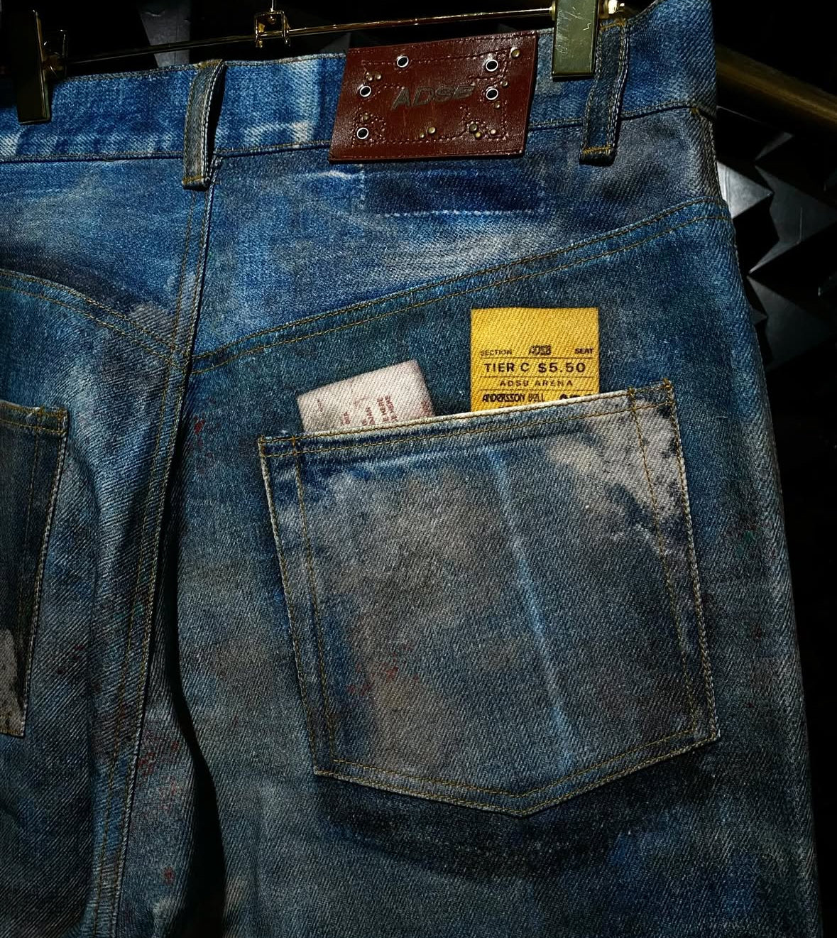 【Andersson Bell 26SS,】UNISEX FESTIVAL MUD PRINTED JEANS