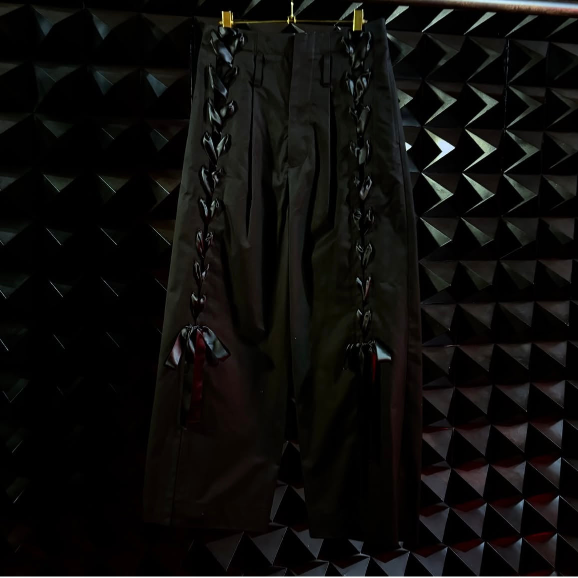 【BASE MARK 26AW,】Lace up Chino Wide Pants / BLACK