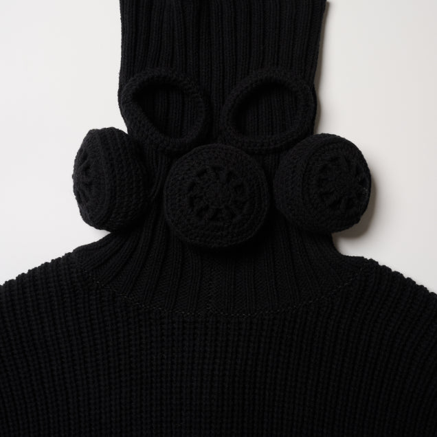 【doublet 26AW,】 GAS MASK TURTLENECK KNIT BLACK