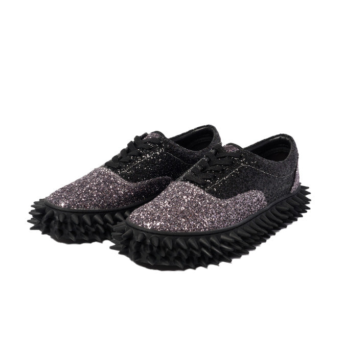 【doublet 26AW,】 GLITTER SPIKE SNEAKER/SILVER×BLACK