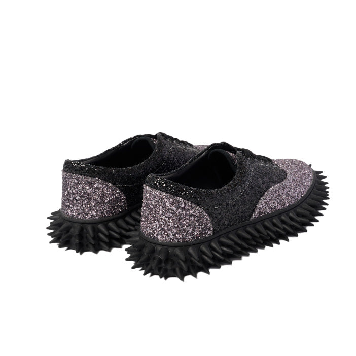 【doublet 26AW,】 GLITTER SPIKE SNEAKER/SILVER×BLACK