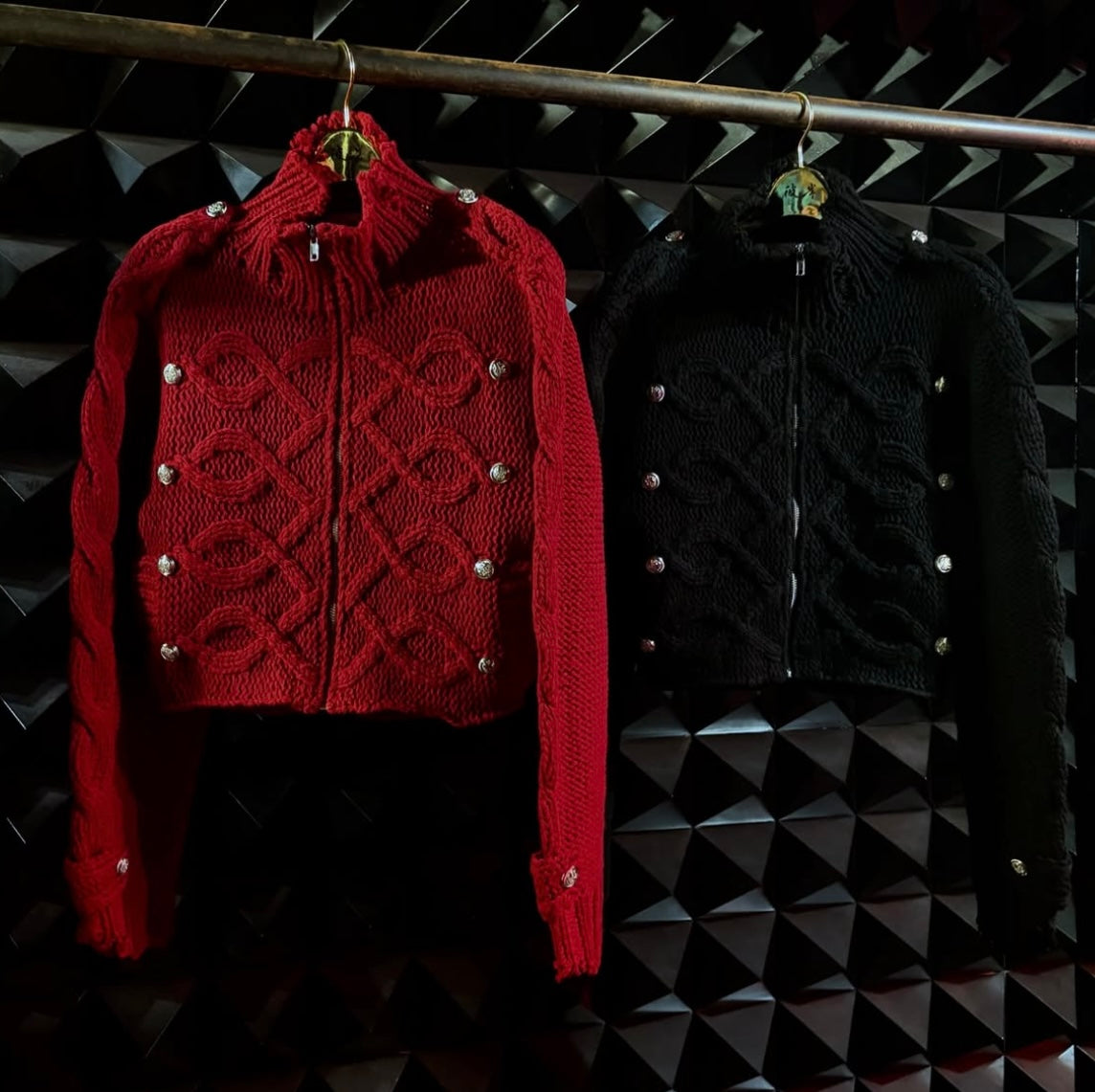 【LIBRIO MENDONÇA 26AW,】 KNIT NAPOLEON SHORT JACKET / BLACK