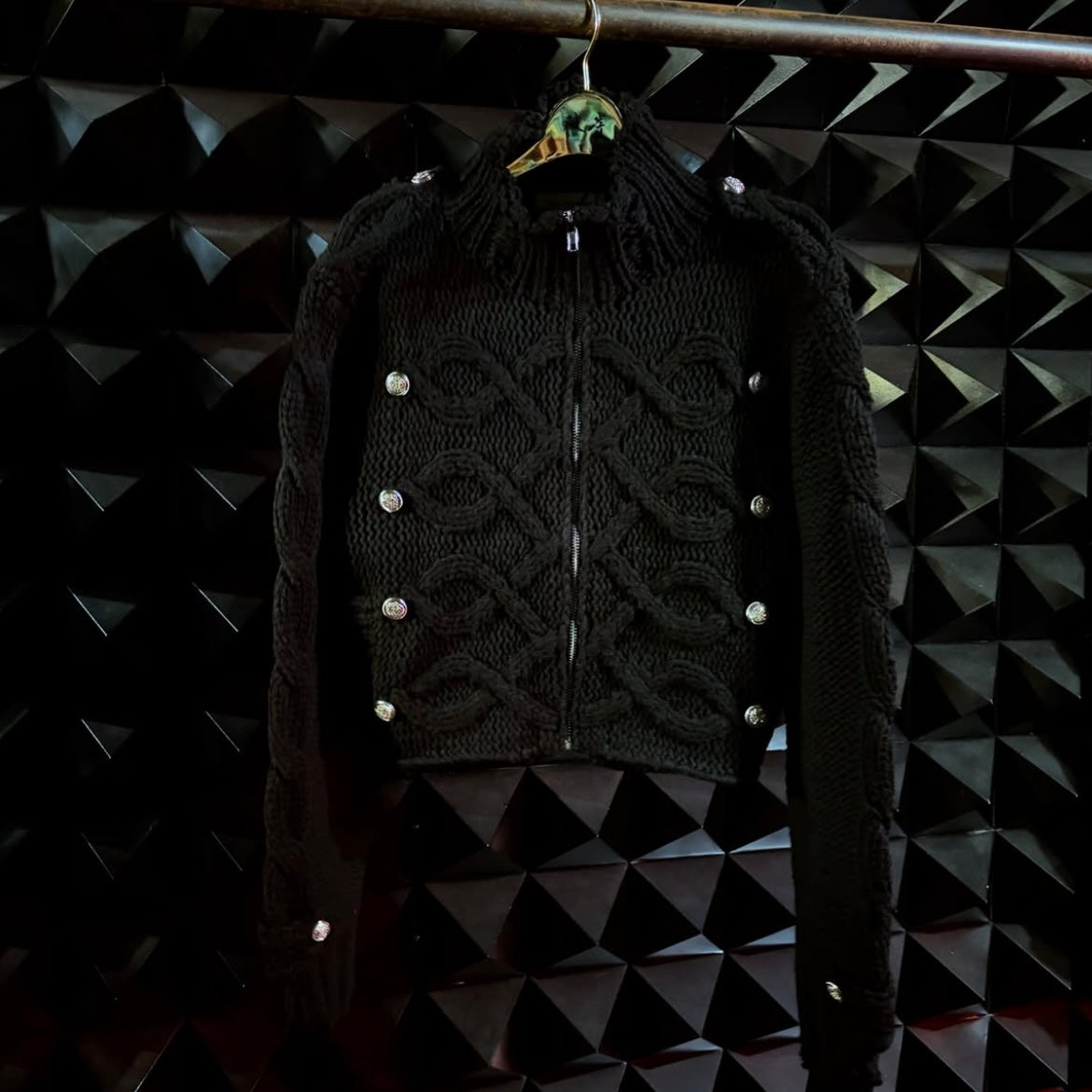 【LIBRIO MENDONÇA 26AW,】 KNIT NAPOLEON SHORT JACKET / BLACK