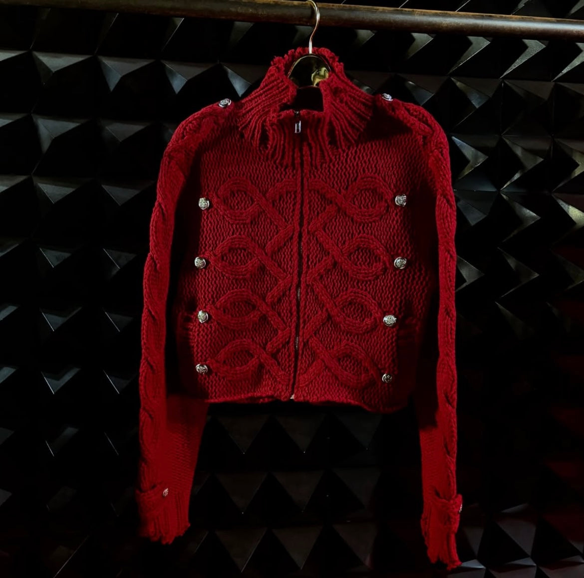 【LIBRIO MENDONÇA 26AW,】 KNIT NAPOLEON SHORT JACKET / RED