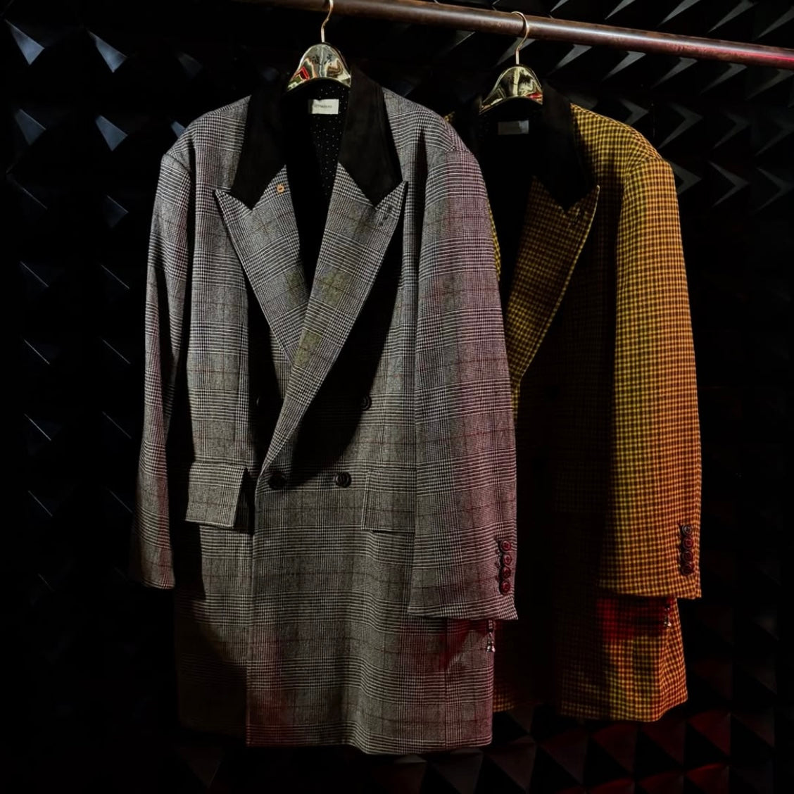 【BED j.w. FORD 26AW,】Checked Wool Coat / Gray