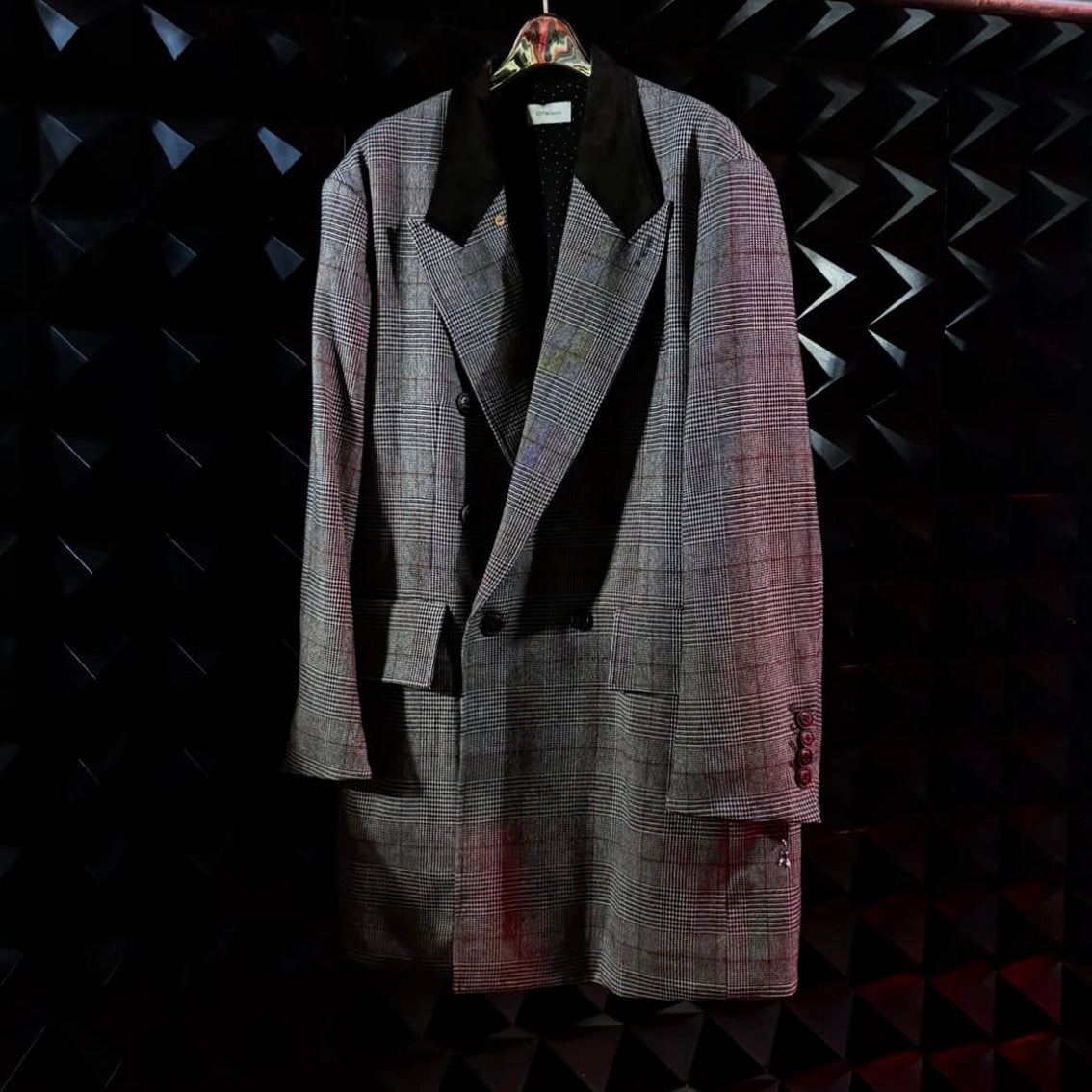 【BED j.w. FORD 26AW,】Checked Wool Coat / Gray