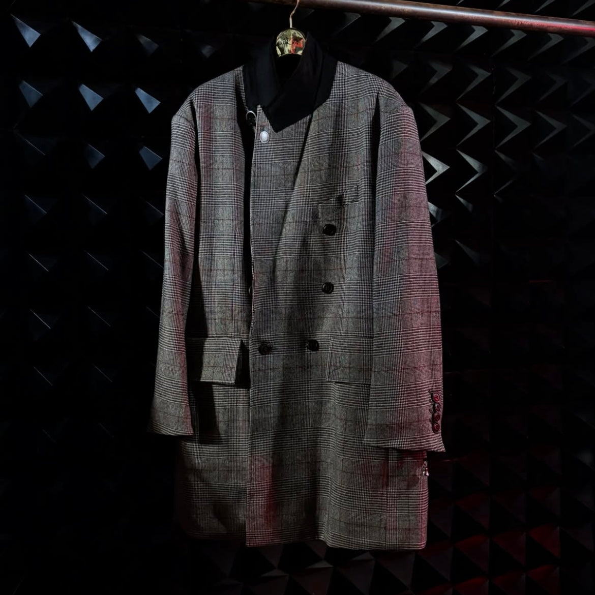 【BED j.w. FORD 26AW,】Checked Wool Coat / Gray