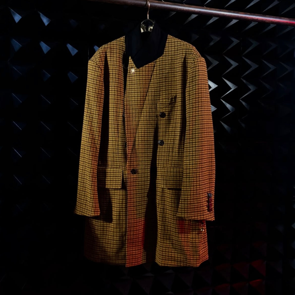 【BED j.w. FORD 26AW,】Checked Wool Coat / Sepia